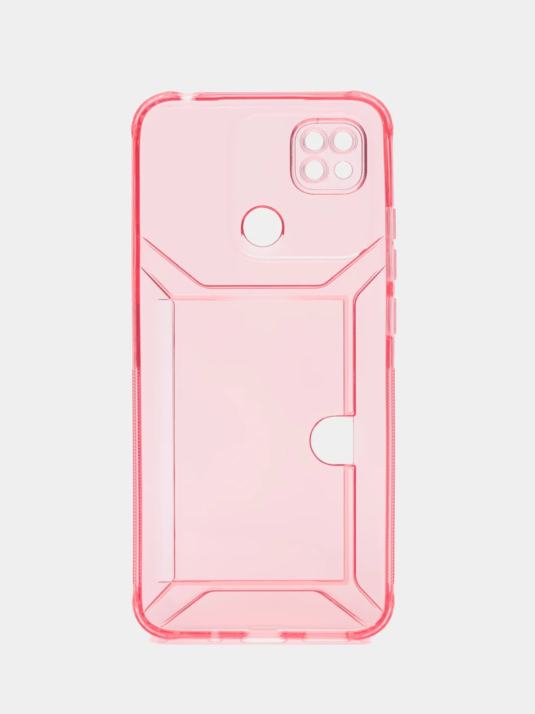 Розовый чехол с карманом для карт для Xiaomi Redmi 9C/10A, прозрачный