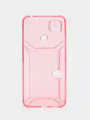 Розовый чехол с карманом для карт для Xiaomi Redmi 9C/10A, прозрачный