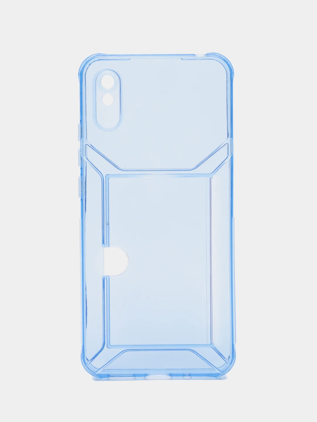 Голубой чехол с карманом для карт для Xiaomi Redmi 9A, прозрачный, Сяоми Редми 9А