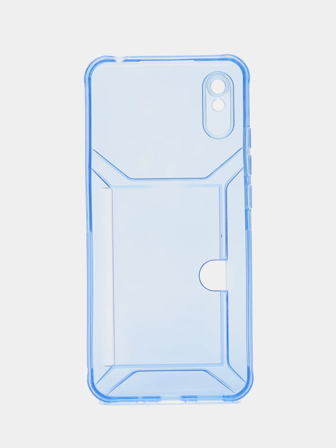 Голубой чехол с карманом для карт для Xiaomi Redmi 9A, прозрачный, Сяоми Редми 9А