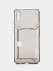 Розовый чехол с карманом для карт для Xiaomi Redmi 9A, прозрачный, Сяоми Редми 9А