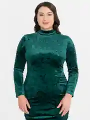 Зеленый платье-футляр женское бархатное
