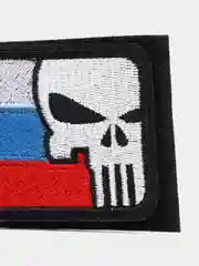 Шеврон на липучке "Флаг России Череп Вагнер"