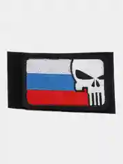 Шеврон на липучке "Флаг России Череп Вагнер"