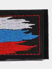 Шеврон на липучке "Флаг России, мазки в красной рамке"