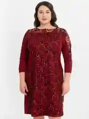 Тёмно-бордовый платье женское, большой размер
