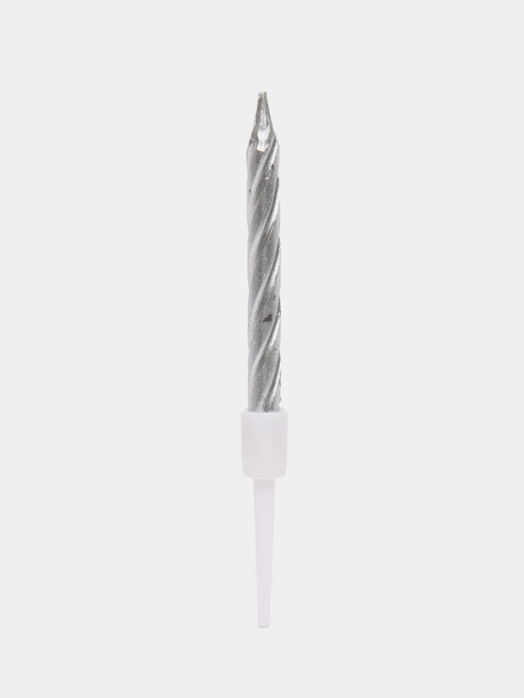Серебряный свечки для торта, неоновые, блестящие, спираль, 10 штук