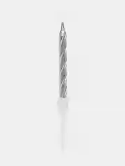 Серебряный свечки для торта, неоновые, блестящие, спираль, 10 штук