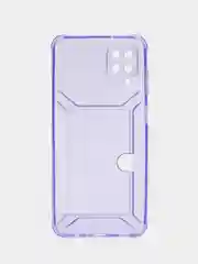 Лавандовый чехол с карманом для карт Samsung Galaxy A12/M12, прозрачный, Самсунг Галакси А12/М12