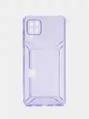 Лавандовый чехол с карманом для карт Samsung Galaxy A12/M12, прозрачный, Самсунг Галакси А12/М12
