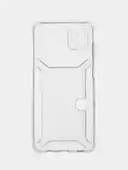 Прозрачный чехол с карманом для карт Samsung Galaxy A12/M12, прозрачный, Самсунг Галакси А12/М12