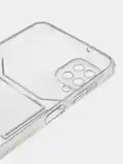 Прозрачный чехол с карманом для карт Samsung Galaxy A12/M12, прозрачный, Самсунг Галакси А12/М12
