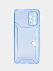Голубой чехол с карманом для карт для Samsung Galaxy A32 4G, прозрачный, Самсунг Галакси А32 4 Джи