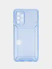 Голубой чехол с карманом для карт для Samsung Galaxy A32 4G, прозрачный, Самсунг Галакси А32 4 Джи