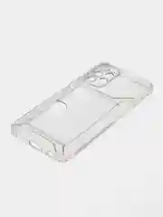 Прозрачный чехол с карманом для карт для Samsung Galaxy A32 4G, прозрачный, Самсунг Галакси А32 4 Джи