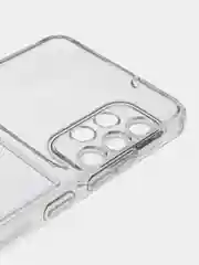 Прозрачный чехол с карманом для карт для Samsung Galaxy A32 4G, прозрачный, Самсунг Галакси А32 4 Джи