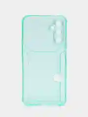 Бирюзовый чехол с карманом для карт для Samsung Galaxy A34, прозрачный, Самсунг Галакси А34