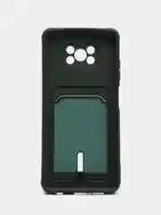 Зеленый чехол Xiaomi Poco X3 NFS X3 Pro (Сяоми Поко Х3 Х3 Про), с карманом для карт