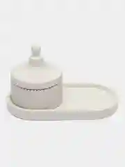 Белый лоток и шкатулка из гипса
