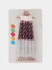 Фиолетовый свечки для торта, неоновые, блестящие, спираль, 10 штук