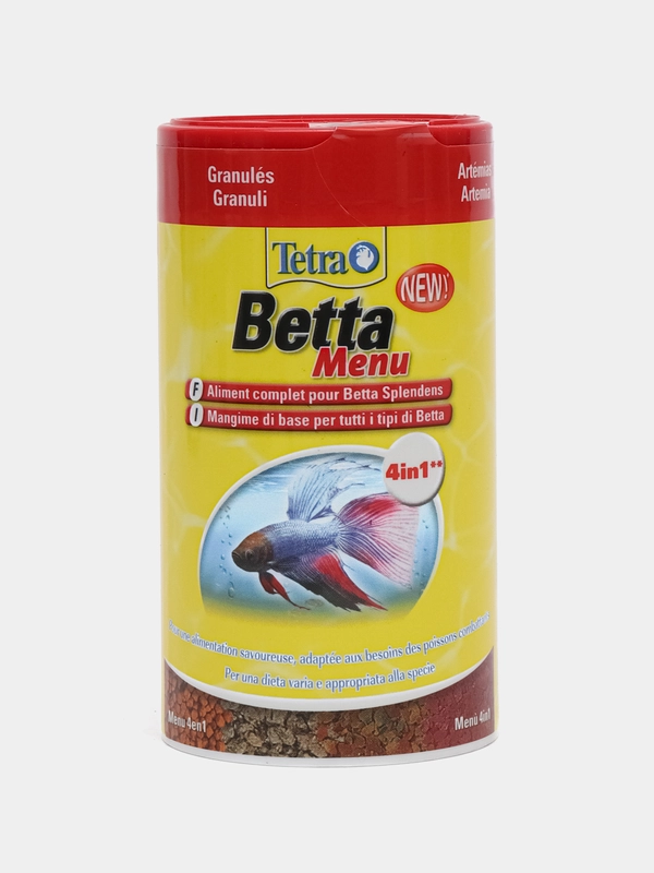 Корм TETRABetta Menu 4 в 1 100 мл /38 г (мини-хлопья, гранулы, чипсы, артемия)