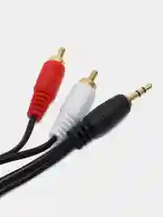 Индиго аудио кабель AUX тюльпаны 3.5 мм RCA 2 (папа) - 3.5 Jack (папа), от 1м и до 20м
