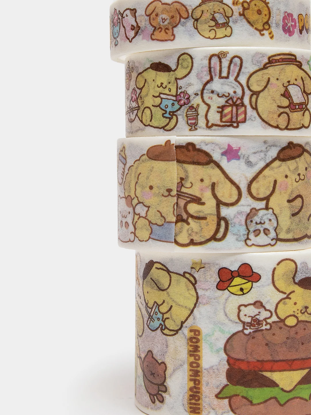 Желтый стикерпак, стикеры Hello Kitty, наклейки "Куроми", декоративный скотч для скрапбукинга