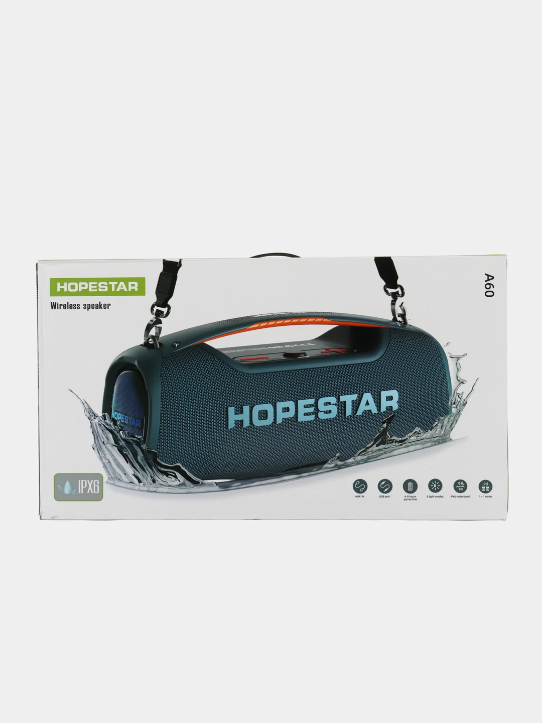 Синий портативная Колонка Hopestar A60, акустическая система с 5 динамиками, 100W, с микрофоном