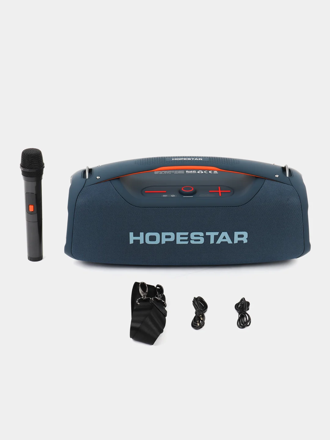 Синий портативная Колонка Hopestar A60, акустическая система с 5 динамиками, 100W, с микрофоном