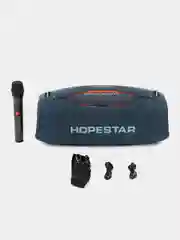 Синий портативная Колонка Hopestar A60, акустическая система с 5 динамиками, 100W, с микрофоном