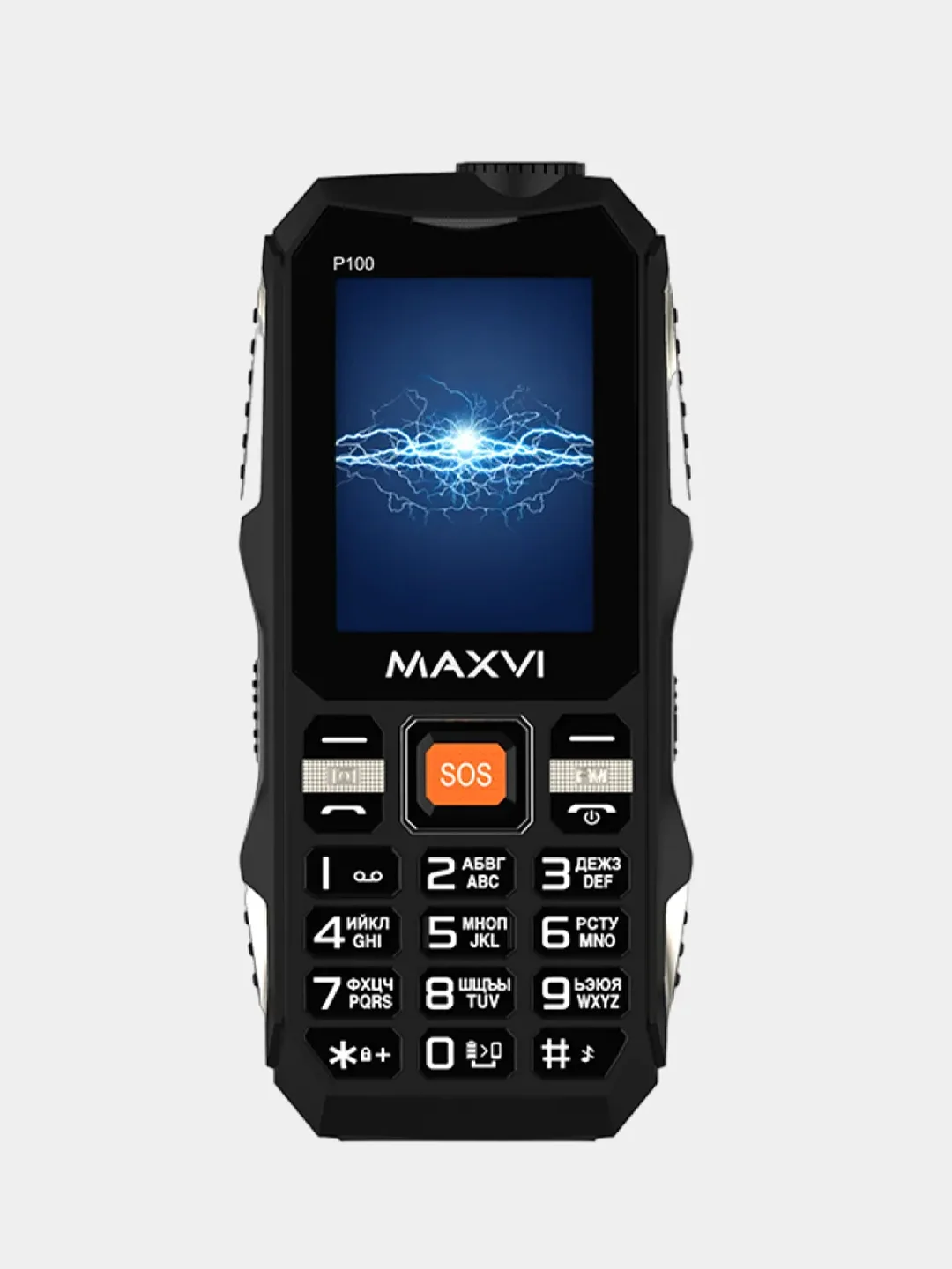 Черный мобильный телефон Maxvi P100