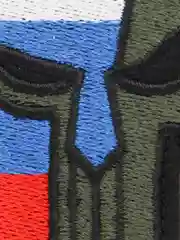 Шеврон на липучке "Череп флаг России хаки"
