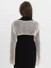Бежевый вязанный укороченный топ