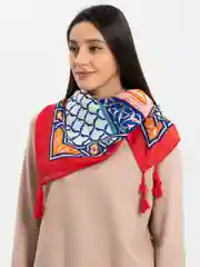 Синий большой платок, 180 х 90 см