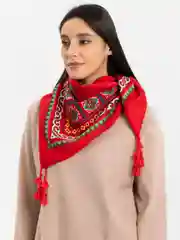 Красный большой платок, 180 х 90 см