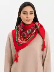 Красный большой платок, 180 х 90 см