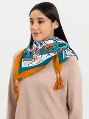 Зеленый большой платок, 180 х 90 см