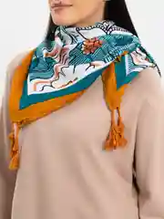 Зеленый большой платок, 180 х 90 см