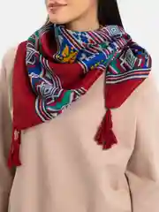 Бордовый большой платок, 180 х 90 см
