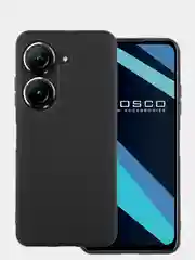 Черный чехол ROSCO для ASUS Zenfone 9, Zenfone 10 матовый силиконовый тонкий, бортик вокруг камер