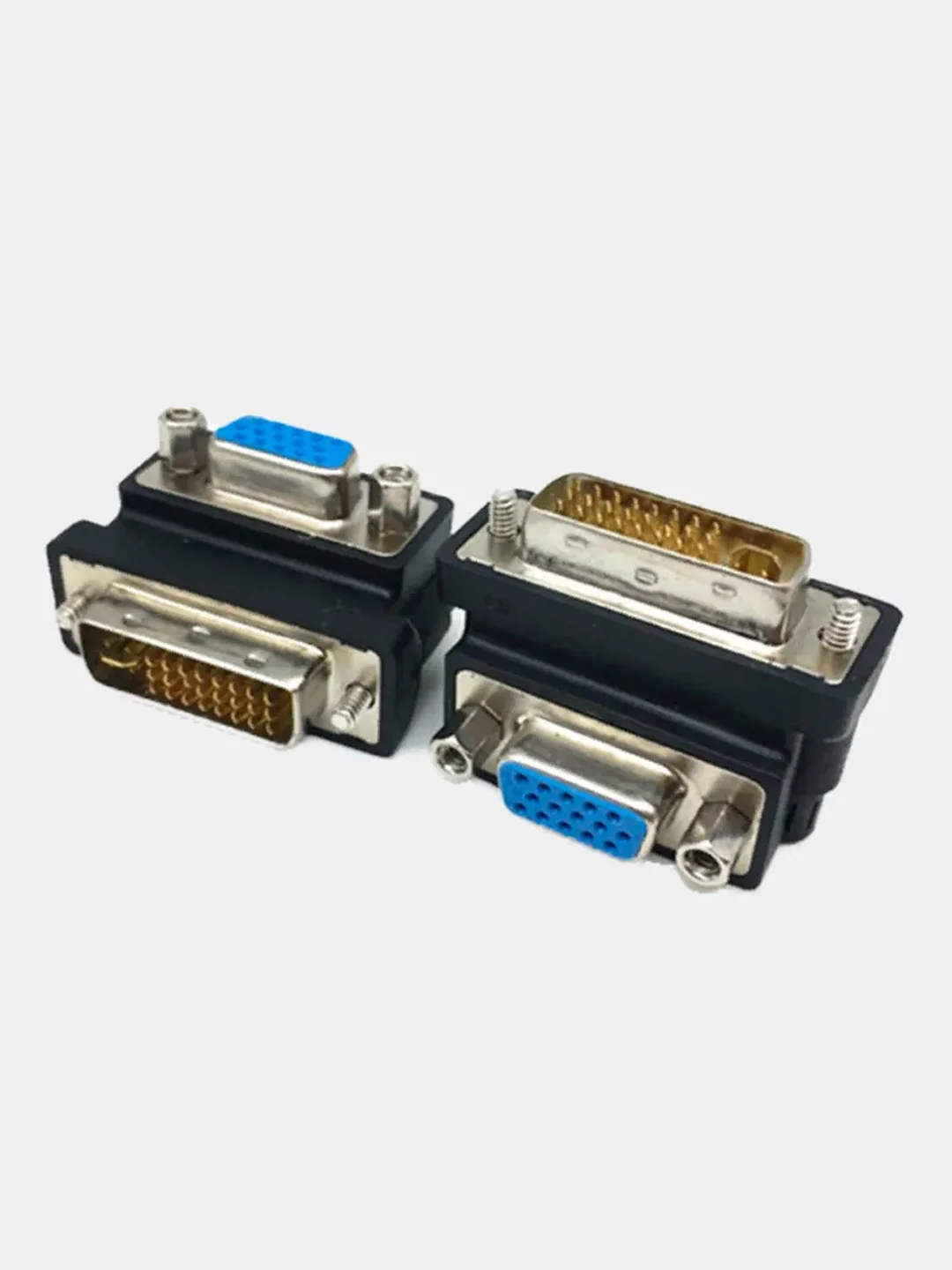 Черный переходник адаптер DVI-VGA угол