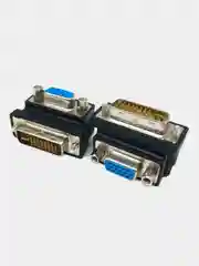 Черный переходник адаптер DVI-VGA угол