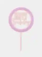 Кораллово-розовый топпер "Happy Birthday"