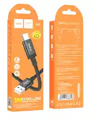 Красный кабель Hoco X91, USB Type-C, для Android, быстрая зарядка 3А, 1 / 2 / 3 м