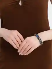 Синий браслет мусульманский гематитовый