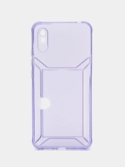 Чехол с карманом для карт для Xiaomi Redmi 9A, прозрачный, Сяоми Редми 9А