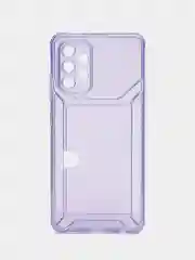 Бирюзовый чехол с карманом для карт для Samsung Galaxy A32 4G, прозрачный, Самсунг Галакси А32 4 Джи