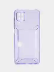 Бирюзовый чехол с карманом для карт Samsung Galaxy A12/M12, прозрачный, Самсунг Галакси А12/М12