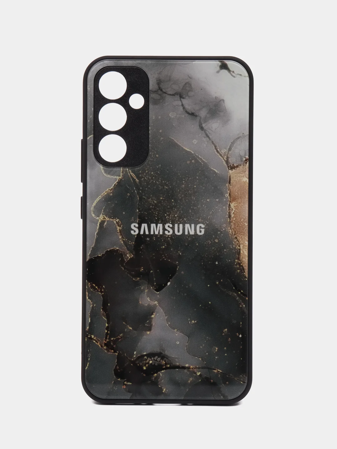 Серый чехол для Samsung Galaxy A34 (Самсунг Галакси А34), пластиковый, глянцевый