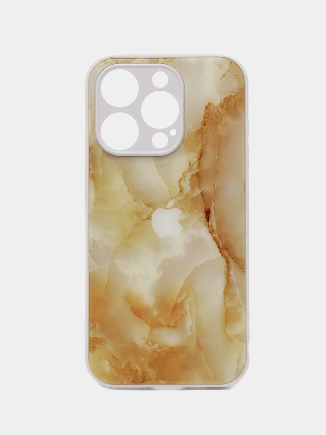 Желтый чехол на iPhone 15 Pro, 15 Pro Max (Айфон 15 Про Макс), пластиковый, глянцевый
